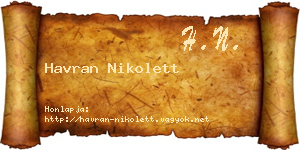 Havran Nikolett névjegykártya